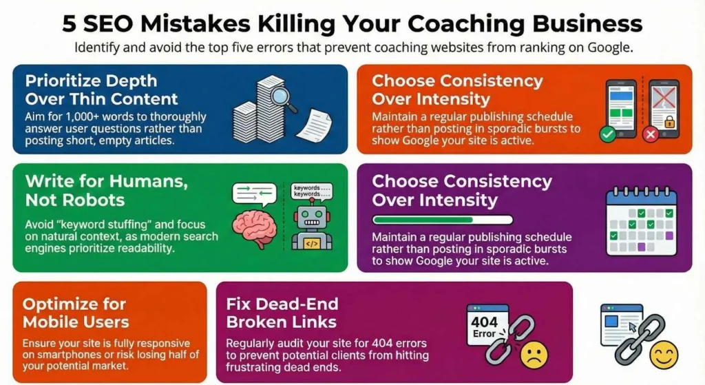 Do Online Coaches and Consultants Need SEO 3 5 Common SEO Mistakes That Kill Coaching Businesses