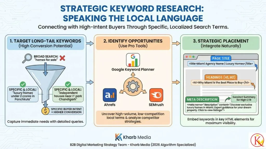 Content Marketing Strategies for Real Estate Agents & Local SEO 3 Strategic Keyword Research: Speaking the Local Language