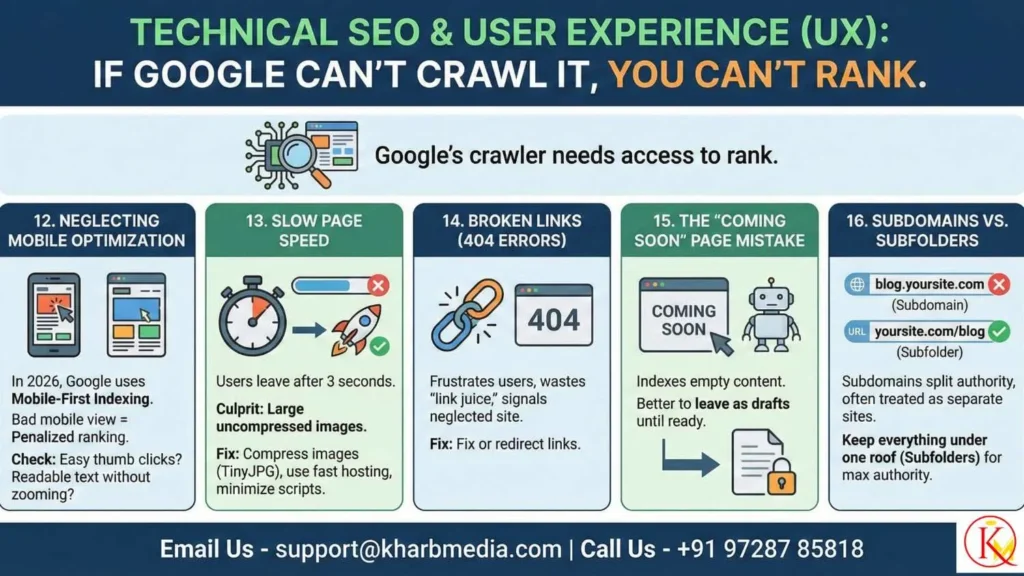 Common SEO Mistakes Small Businesses Make 1 Technical SEO & User Experience (UX)