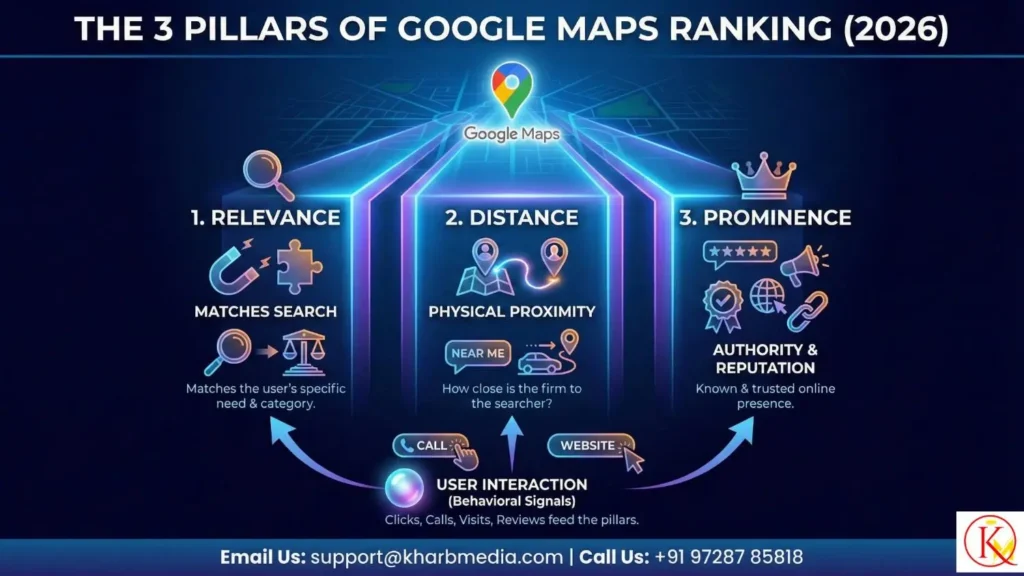 Google Map Optimization for Law Firms 1 The 3 Pillars of Google Maps Ranking in 2026