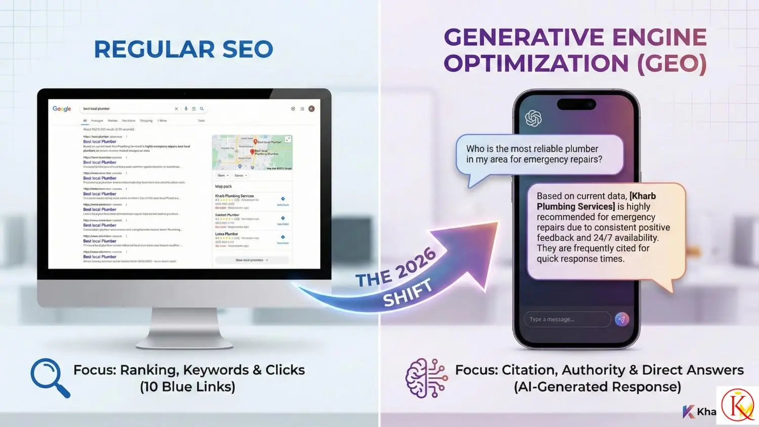 generative engine optimization vs regular seo small local service business​